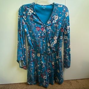 Blue floral romper